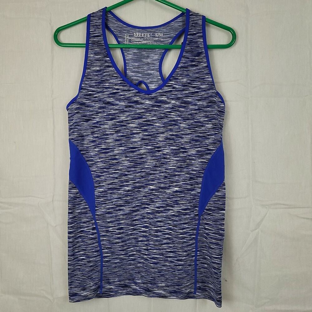Yelete Womens ACT30_NAV Navy Blue Round Neck Sleeveless Pullover Tank Top Sz S/M
